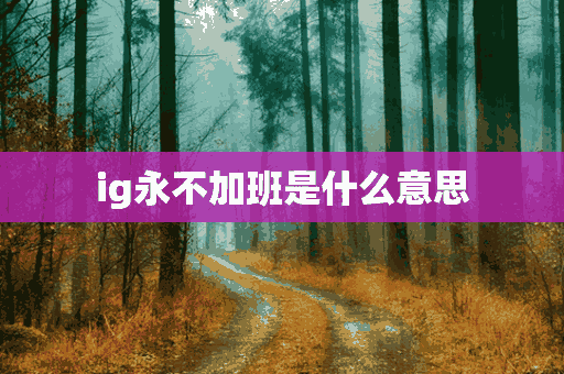 ig永不加班是什么意思(ig永不加班是什么意思呀)